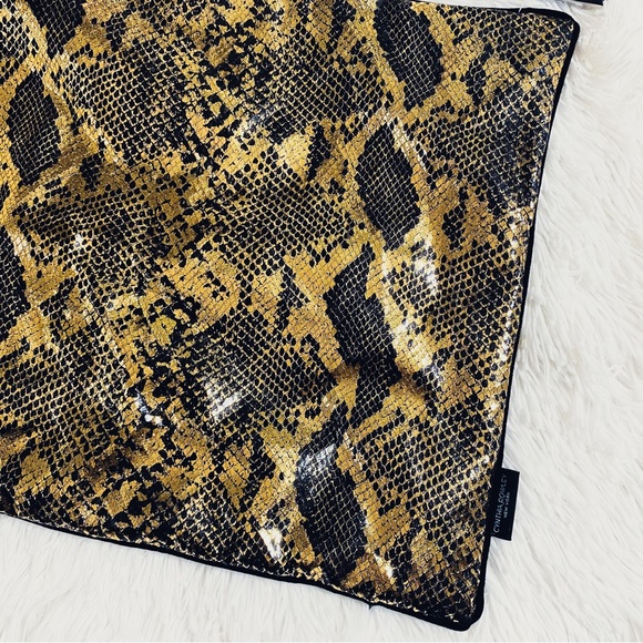 Cynthia Rowley Other - CYNTHIA ROWLEY • Black + Metallic Gold Velvet Snakeskin Decorative Pillow Cover